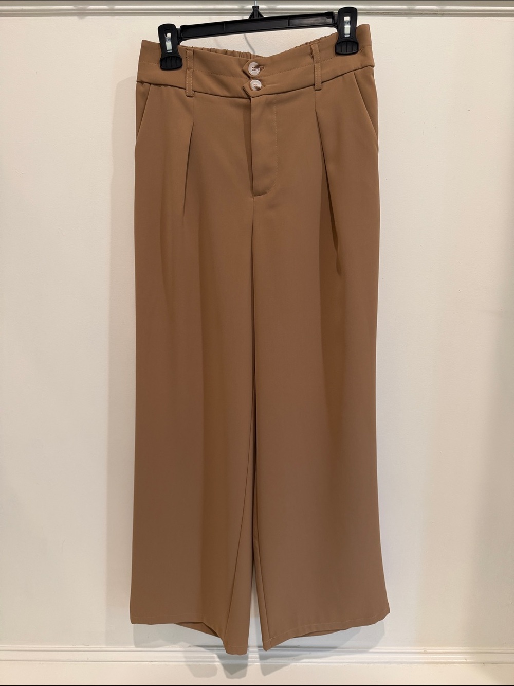 High-Rise Wide Leg Trousers in Camel